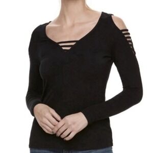 Rock & Republic Shirt Womens M Strappy Shoulders Classic Whimsigoth Romantic